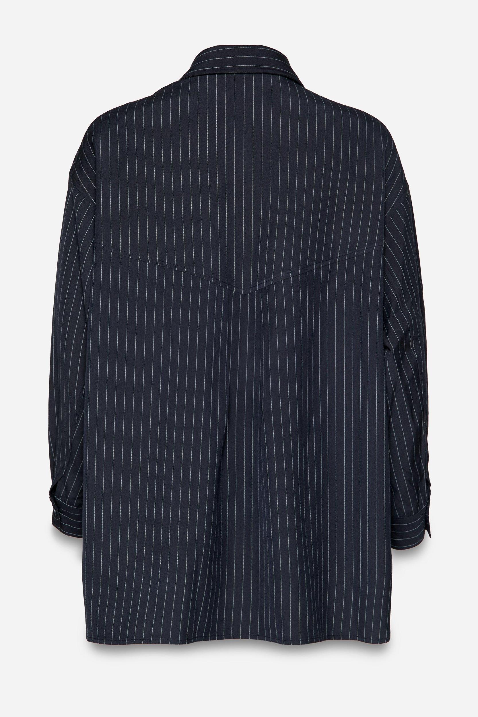 PREMIUM PINSTRIPE TAILORED SHACKET Product Image