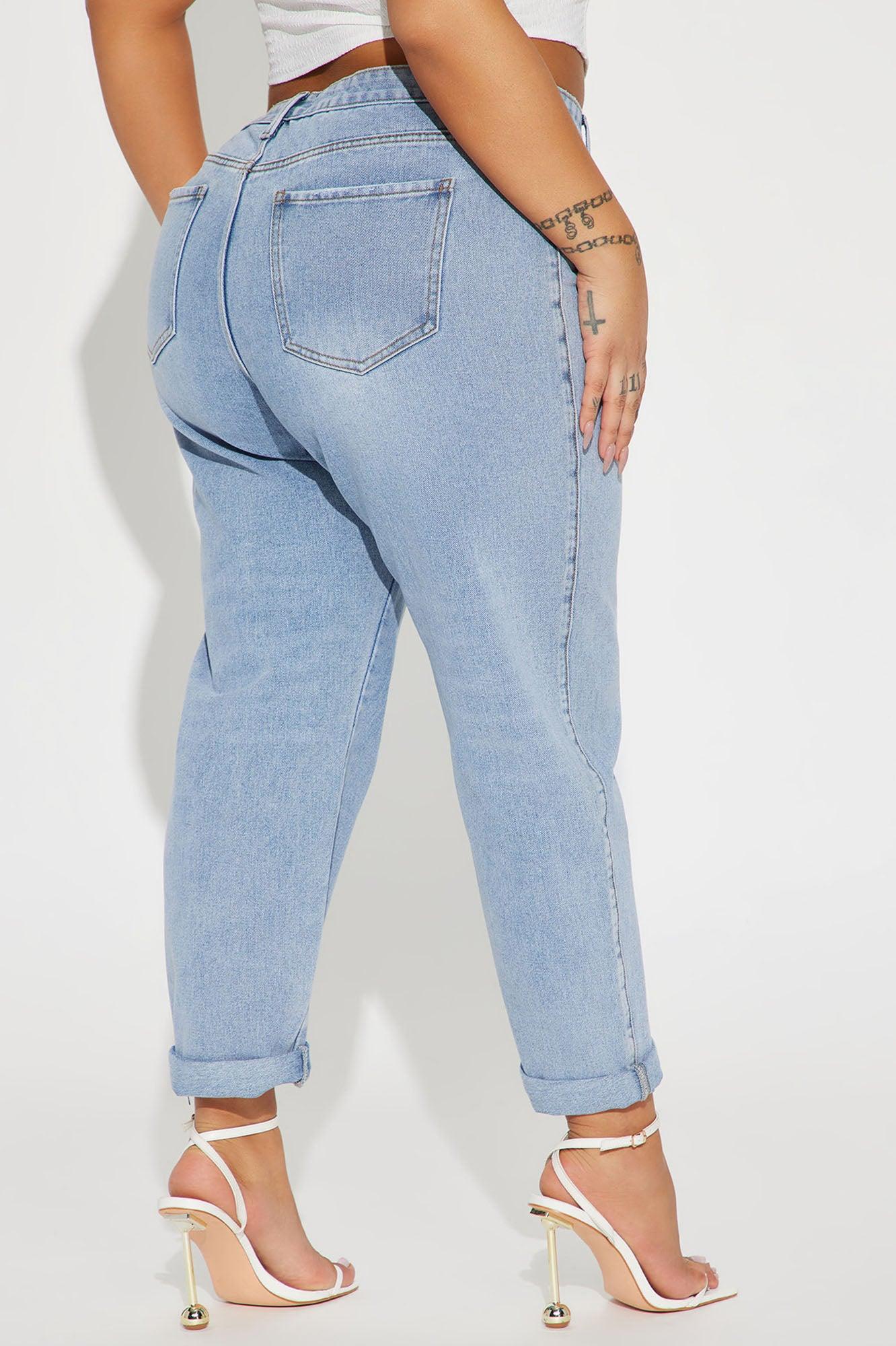 So Far So Good Non Stretch Mom Jeans - Light Wash Product Image