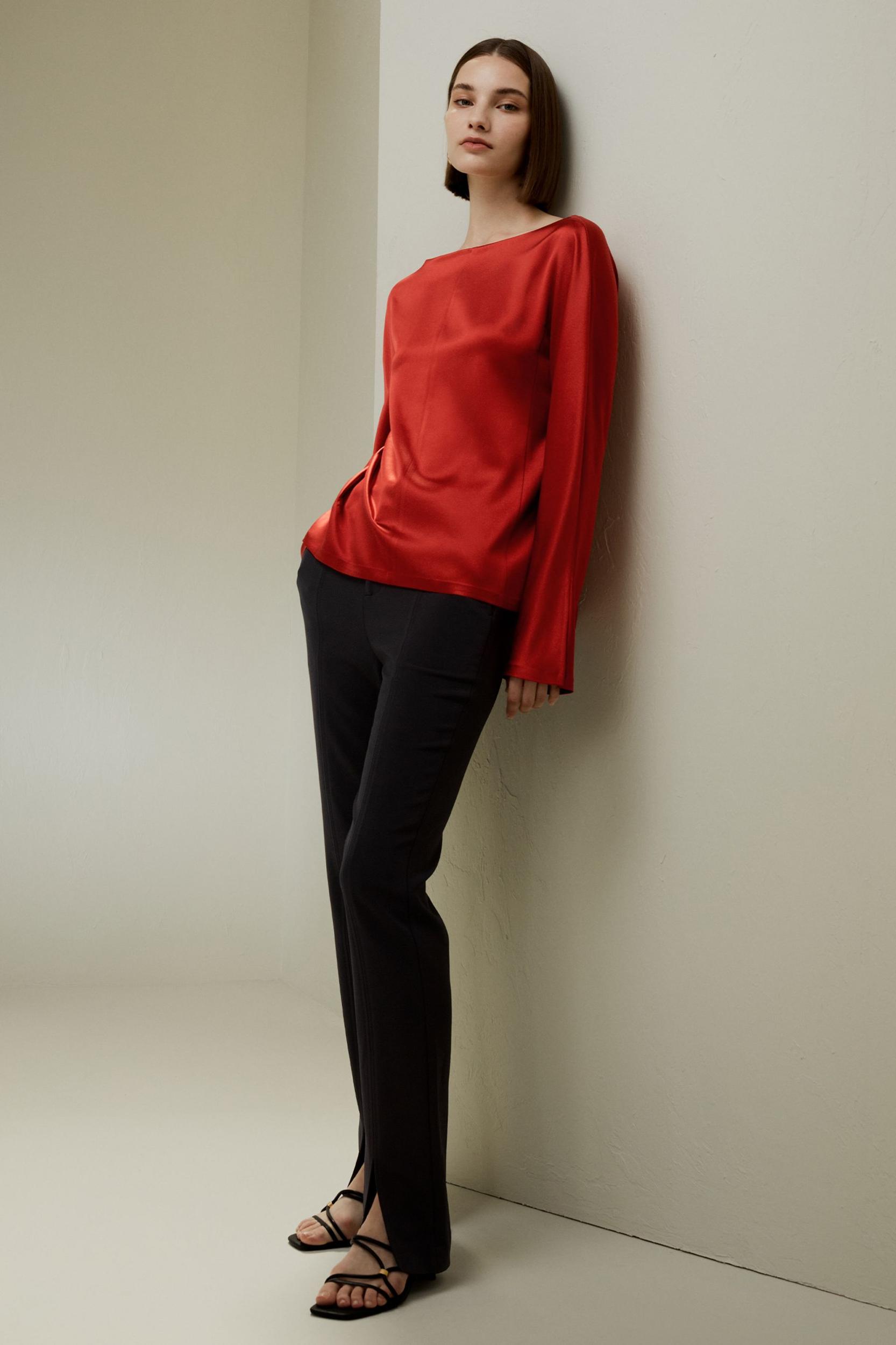 Minimalist Shiny Silk Top Product Image