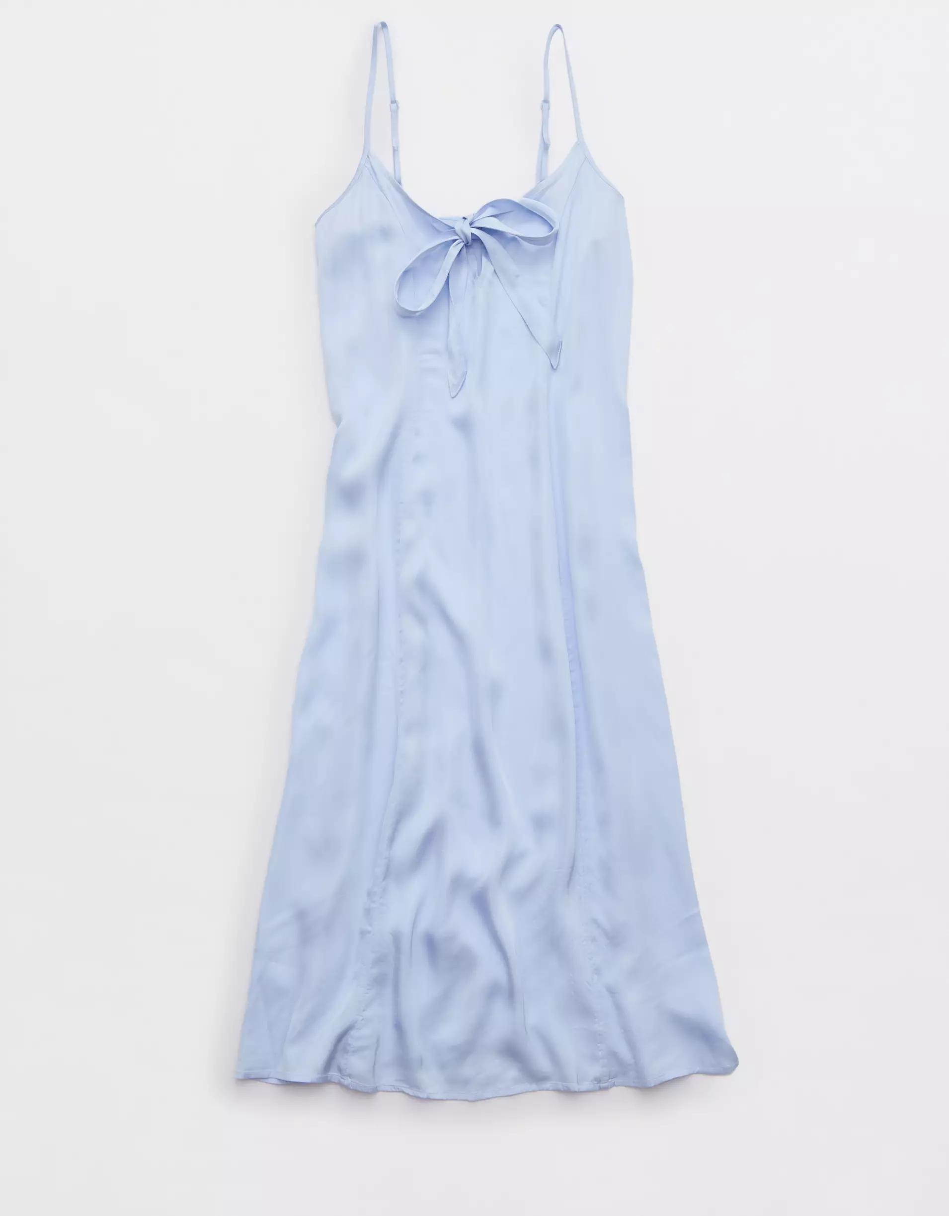 Aerie Satin Midi Dress Product Image