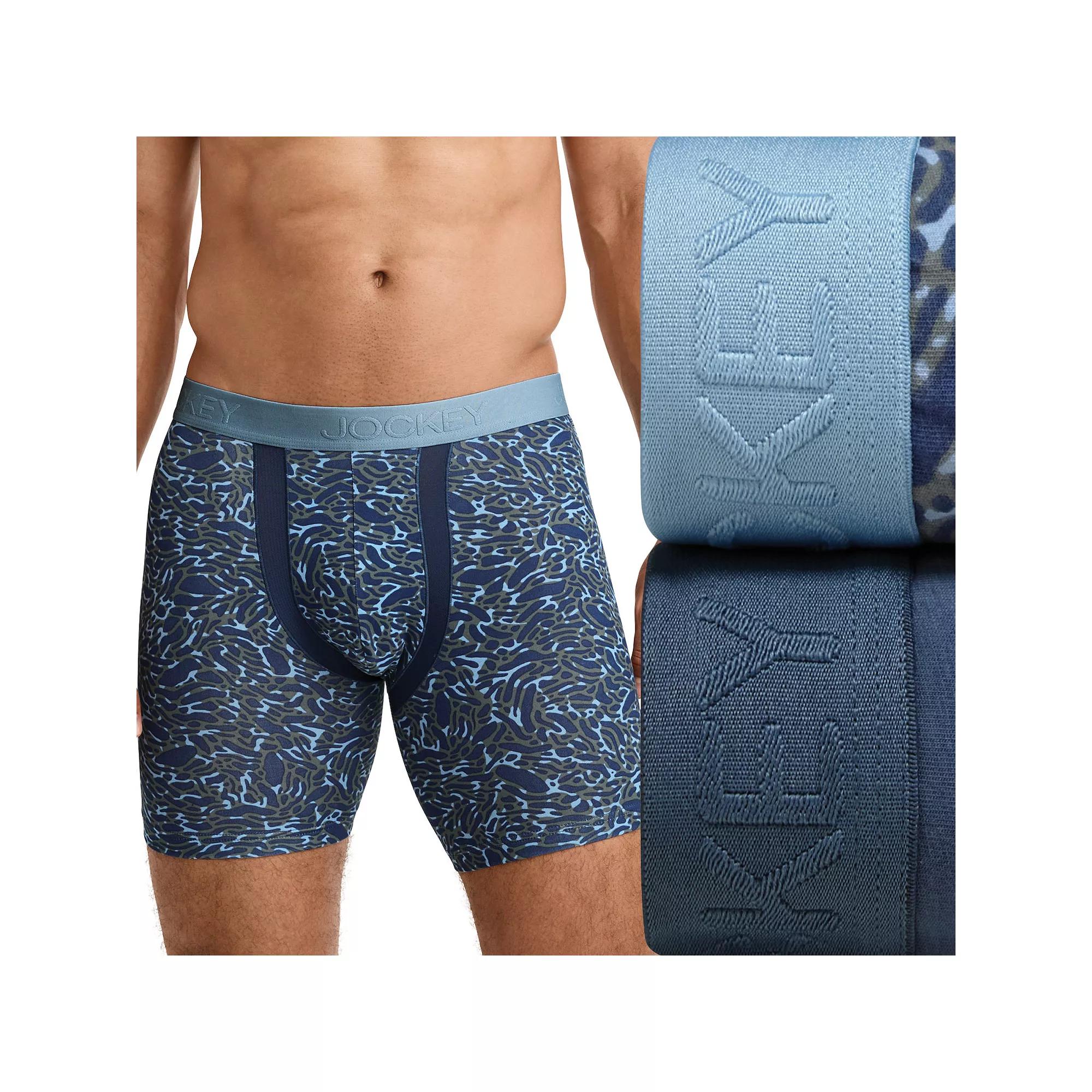 Big & Tall Jockey® 2-Pack Big Man Chafe Proof Pouch Cotton Stretch 6" Boxer Brief, Men's,  Product Image