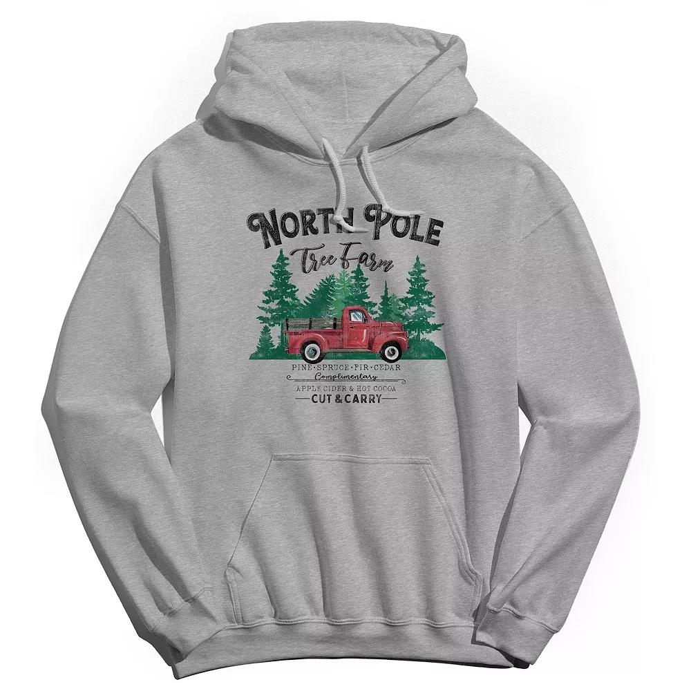 Men's North Pole Tree Farm Hoodie, Women's, Size: Small, Sport Gray Product Image