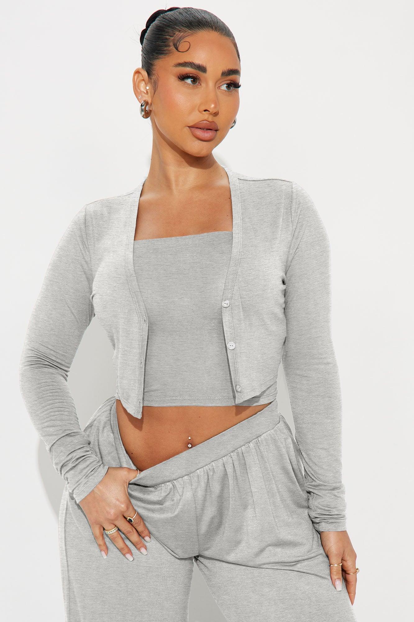 Callie 3 Piece Pant Set - Heather Grey Product Image