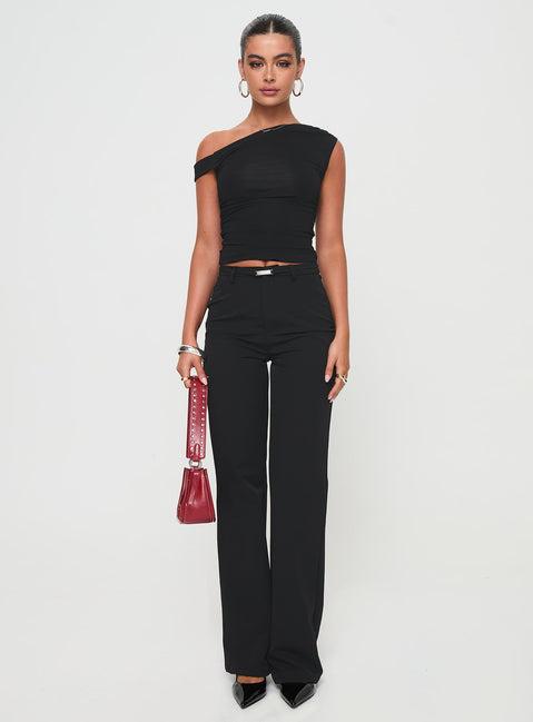 Flounce Pants Black Product Image