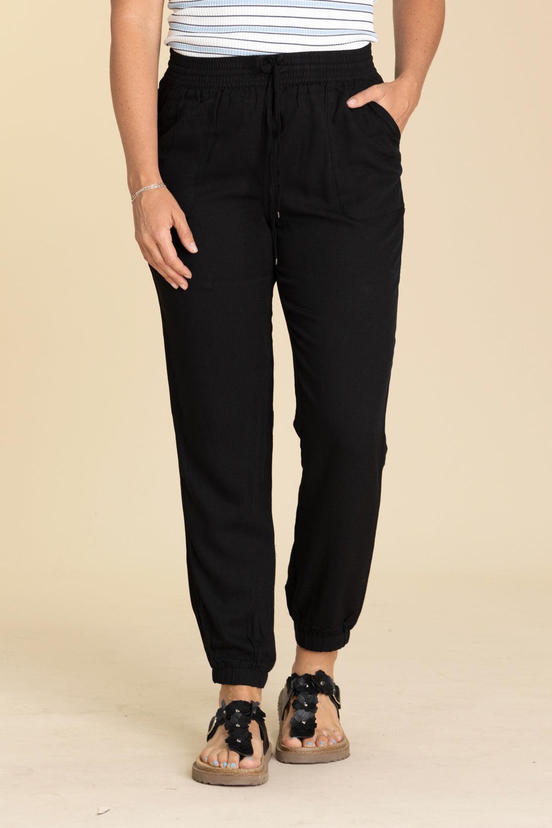 High Rise Joggers With Elastic Waistband Product Image