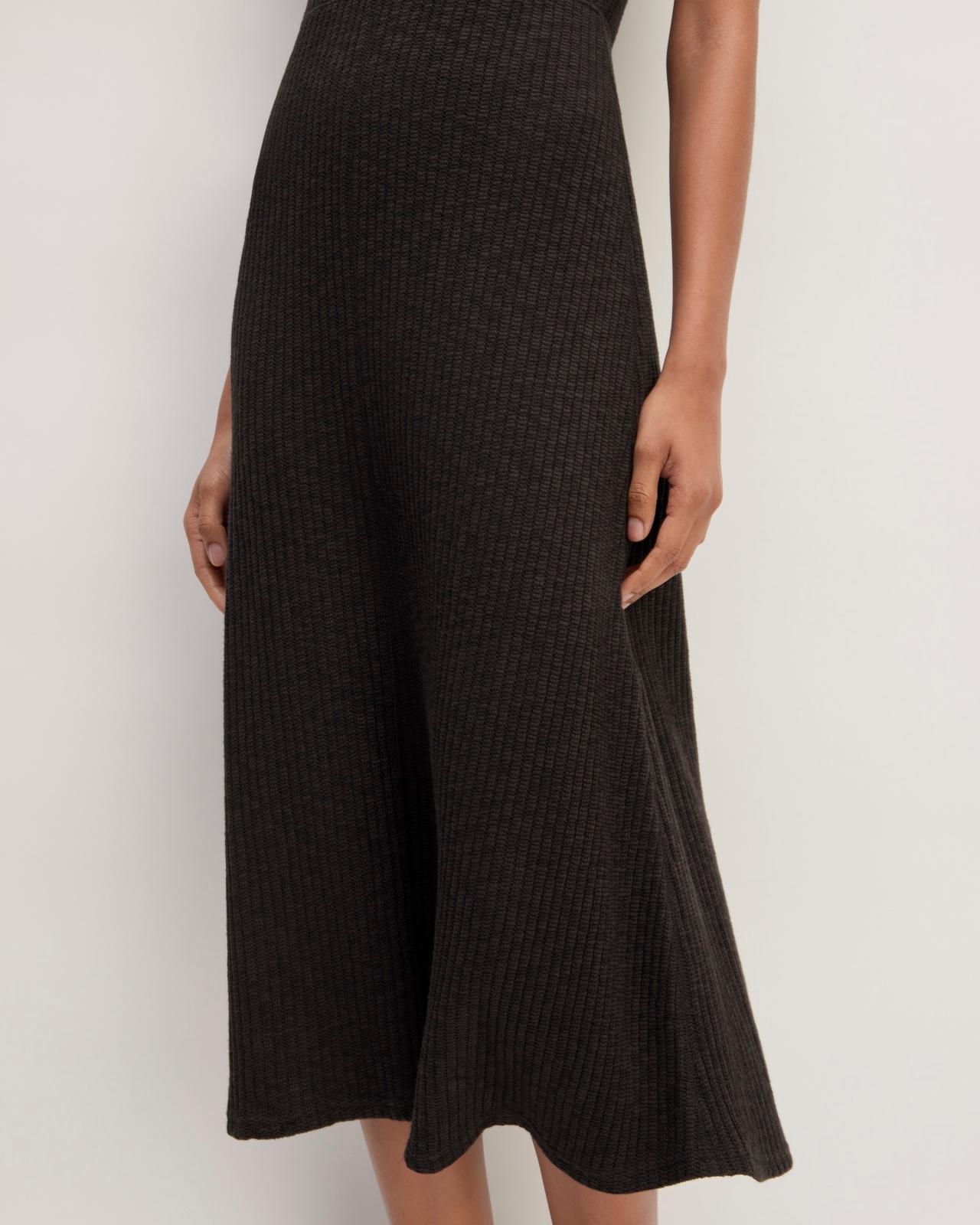 Womens Rib-Knit Cap-Sleeve Midi Dress by Everlane Product Image