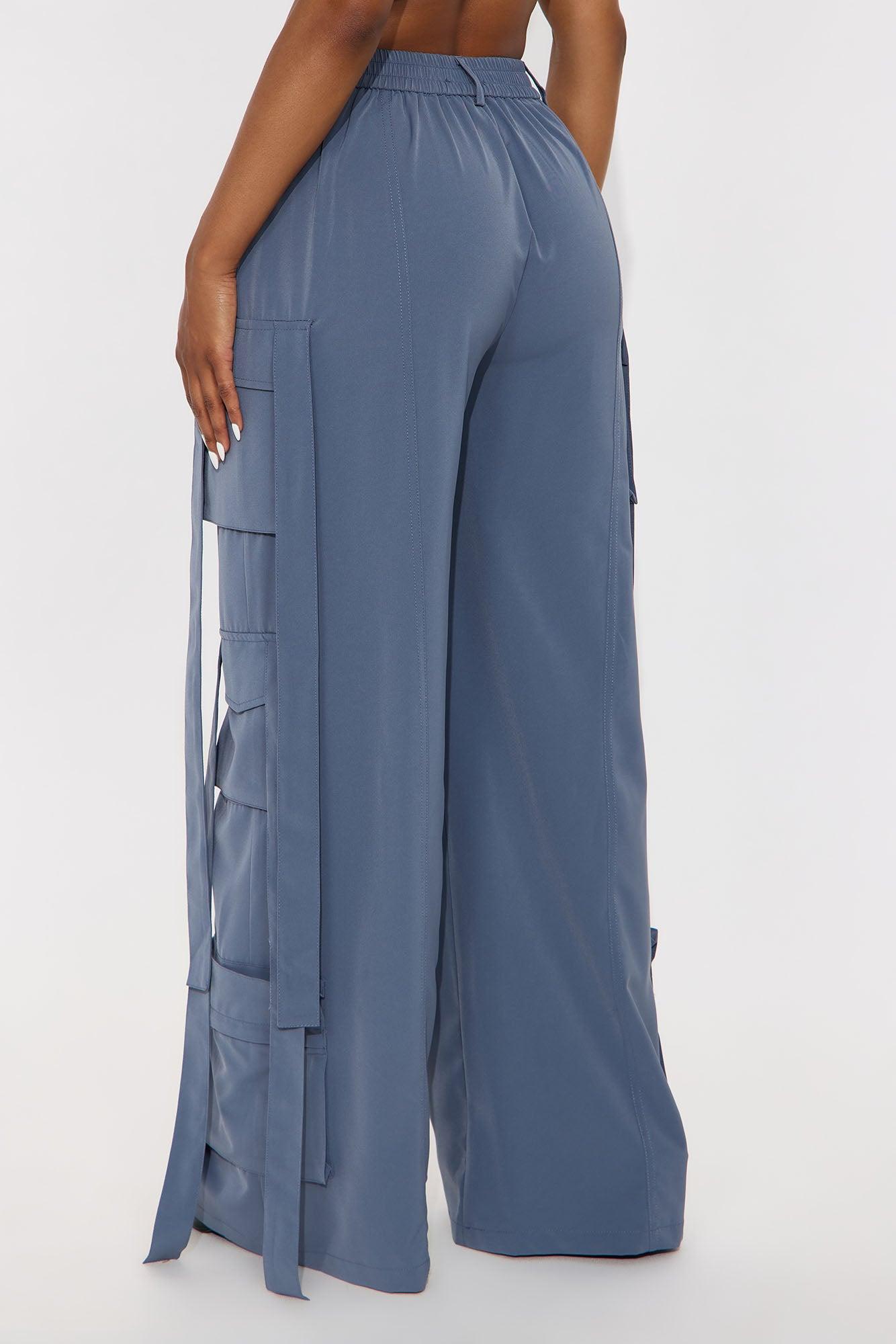 Archive Me Cargo Wide Leg Pant - Slate Blue Female Product Image