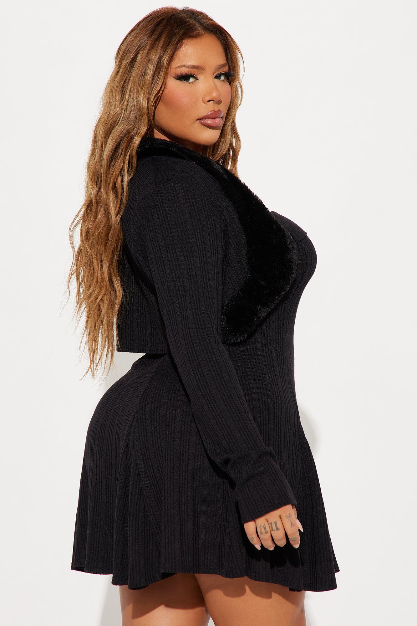 Josephine 2 Piece Mini Dress Set - Black Product Image