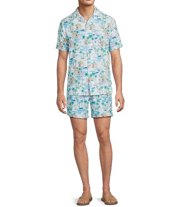 Caribbean Flamingo Beach Cabana Woven Top Product Image