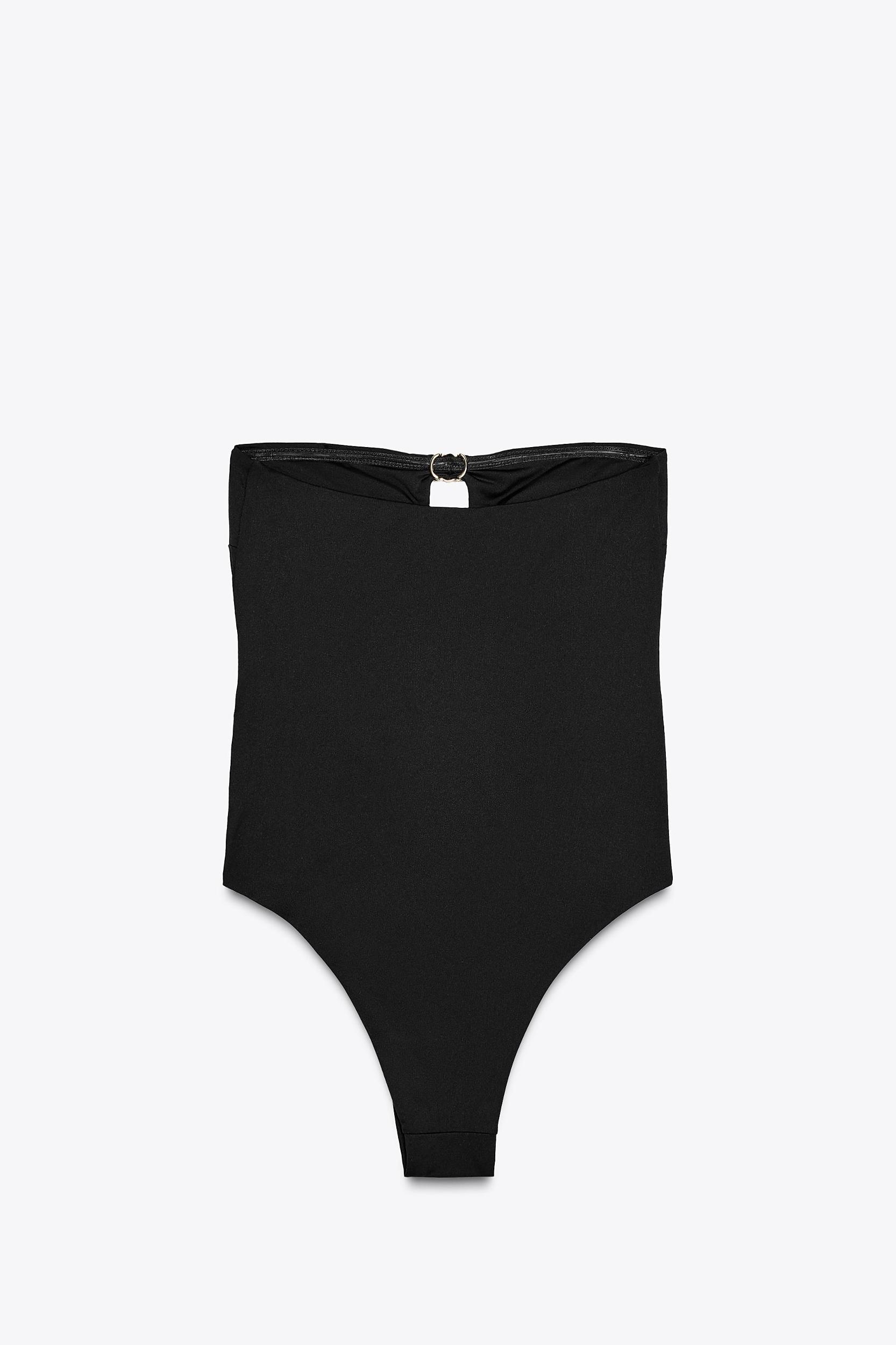 METALLIC RING BANDEAU SWIMSUIT Product Image