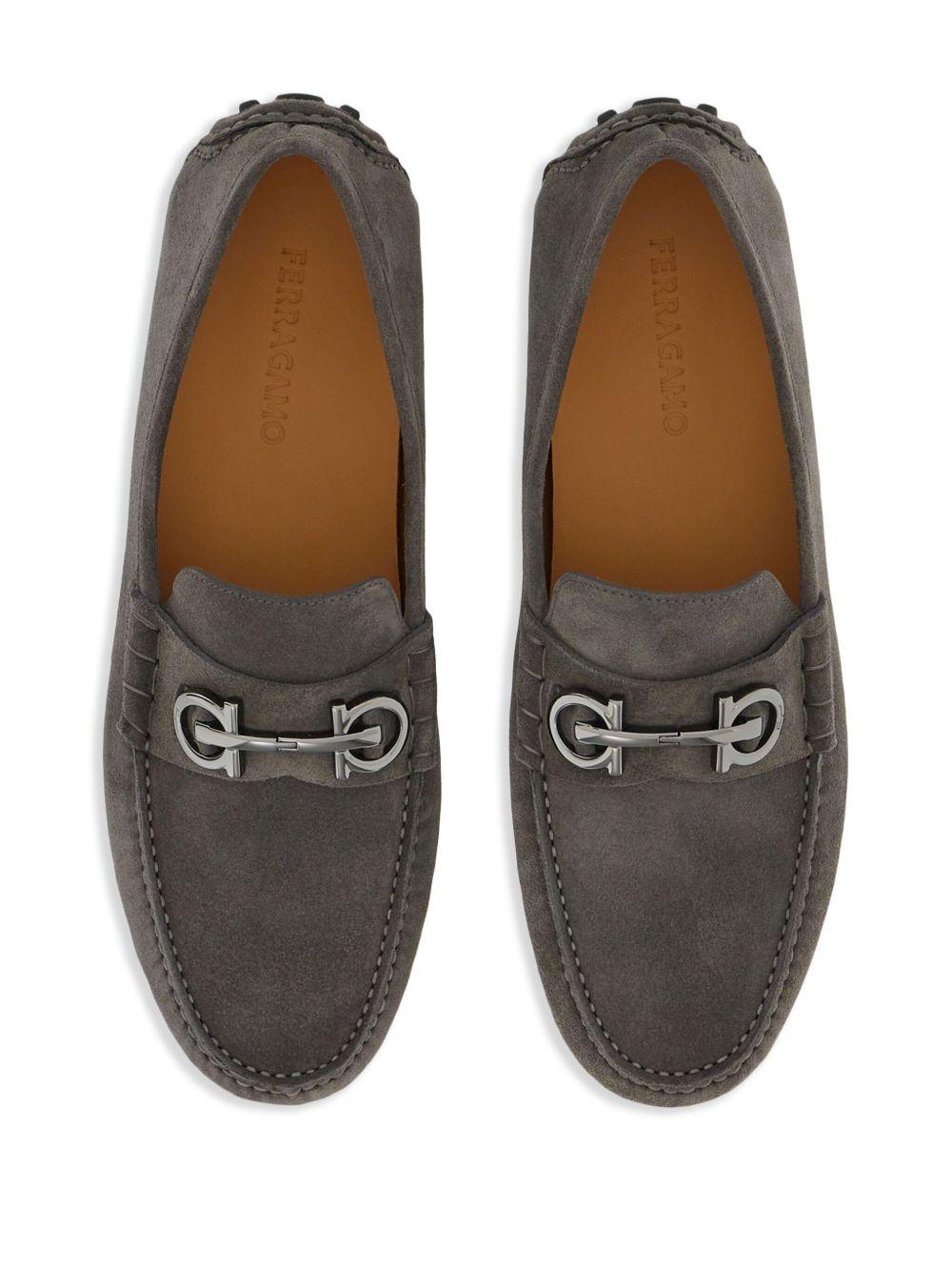 Gancini-plaque leather loafers Product Image