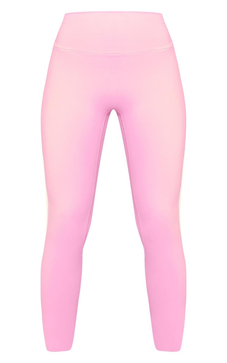 Candy Pink Sculpt Contrast Detail High Waist Gym Leggings Product Image