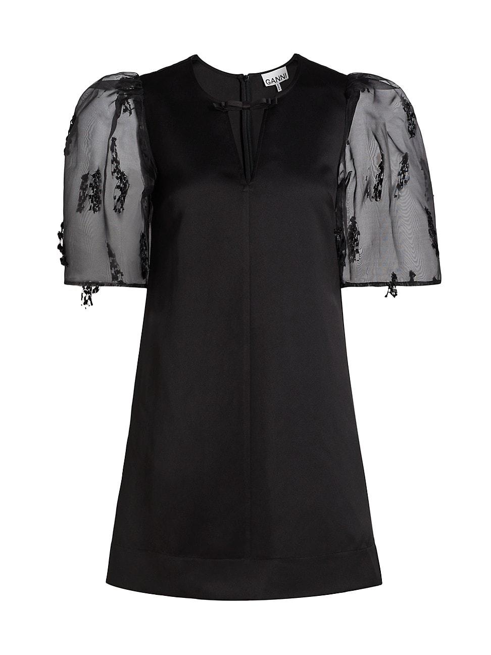 Womens Fringed Organza Shift Minidress Product Image