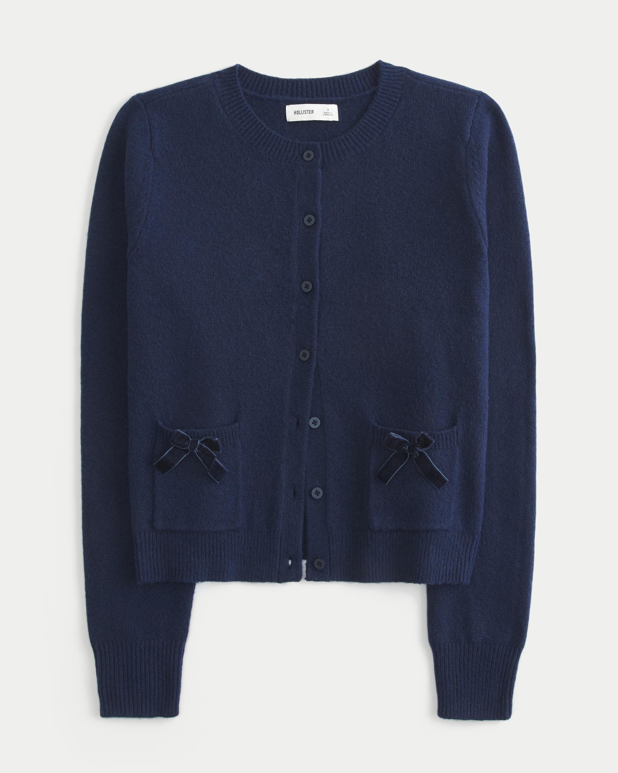 Hollister Comfy Cloud Easy Bow Pocket Cardigan Product Image