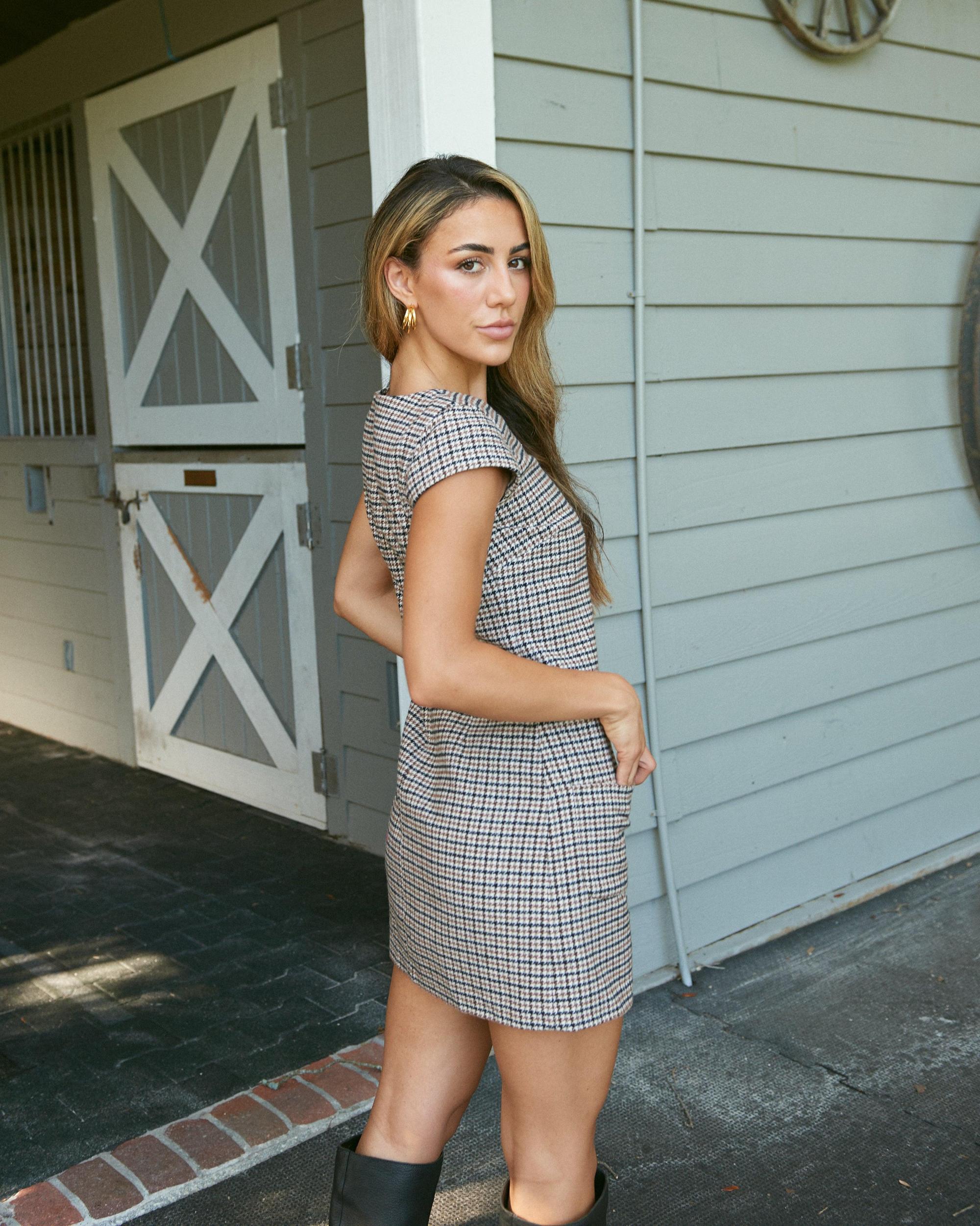 Felice Dress in Houndstooth Product Image