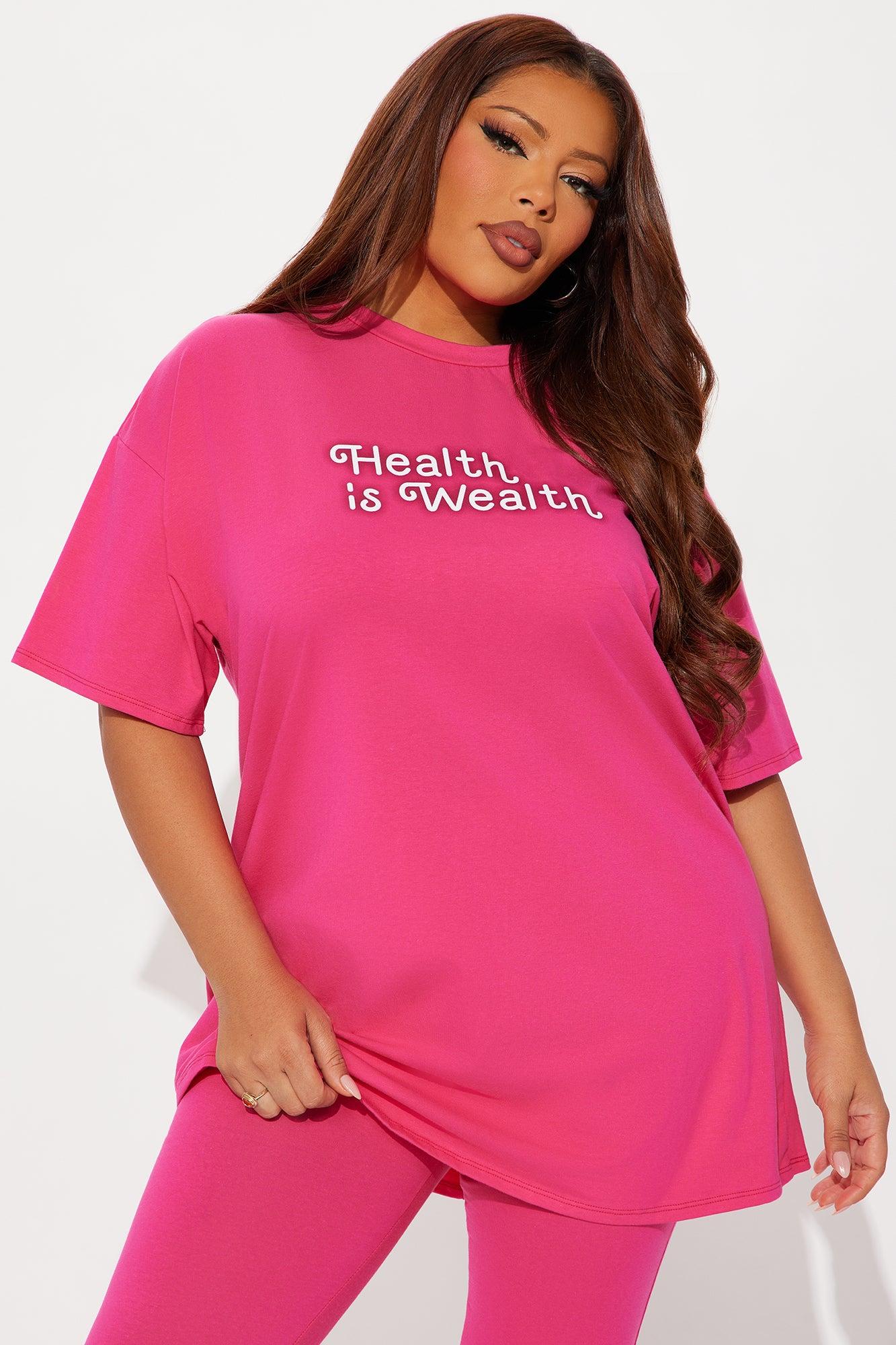 Health Is Wealth Legging Set - Hot Pink Female Product Image