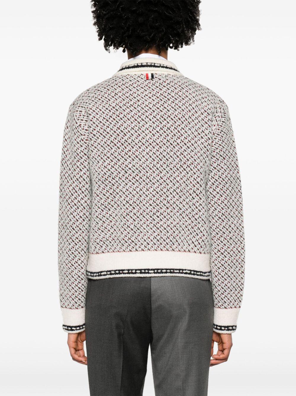 spread-collar tweed bomber jacket Product Image