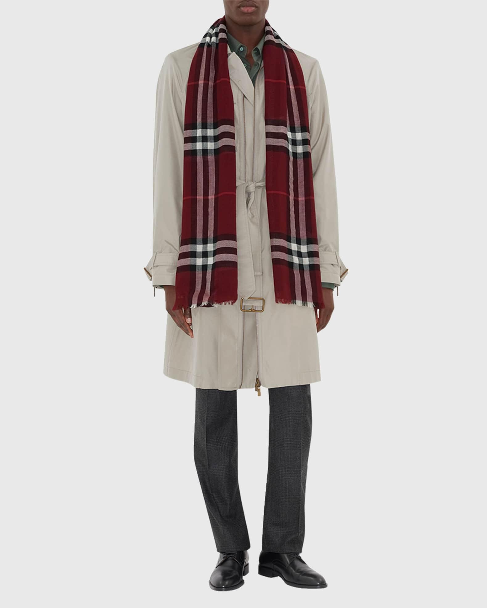 Womens Check Wool Scarf Product Image