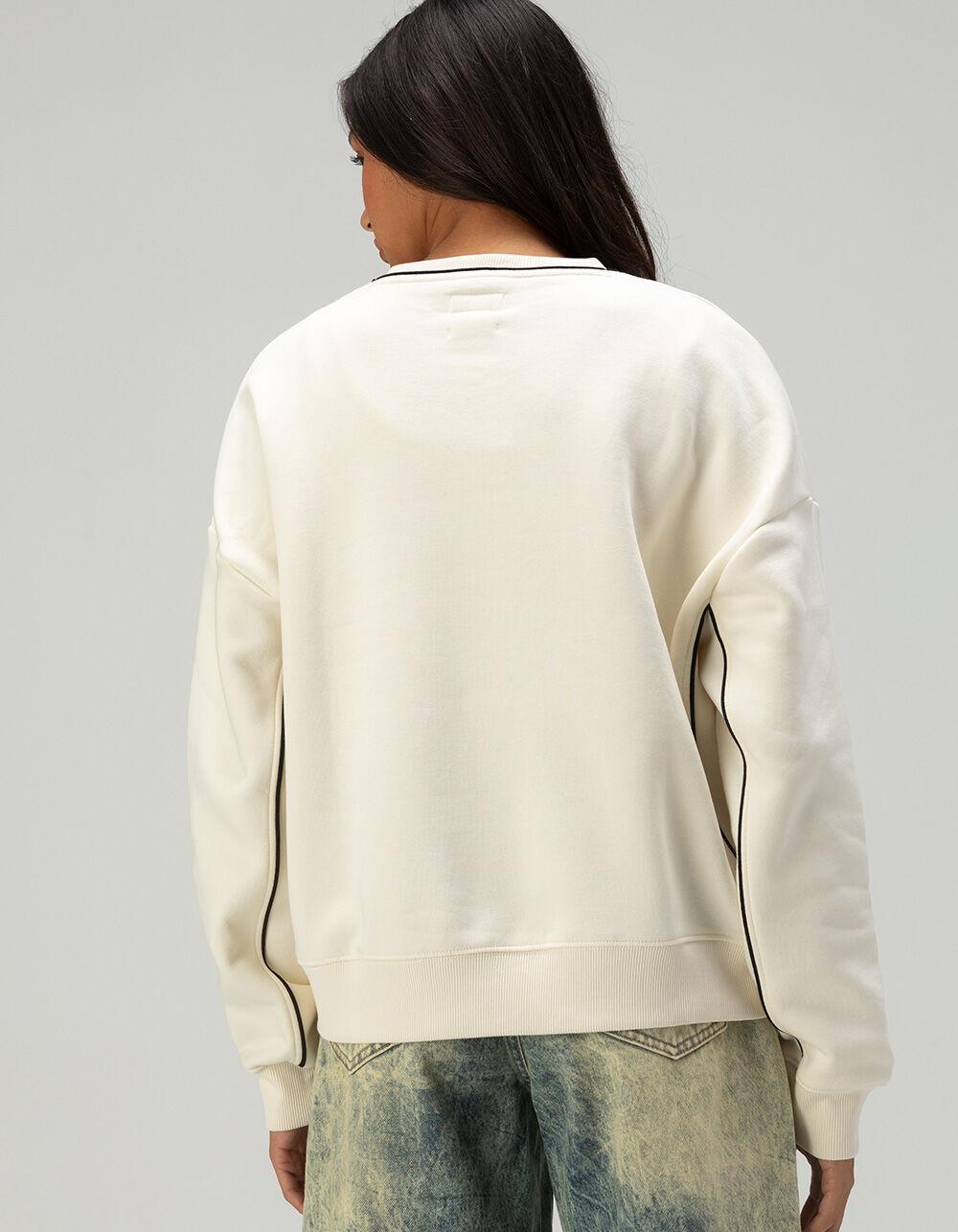 GUESS Womens Oversized Crewneck Sweatshirt - OFF WHITE Product Image