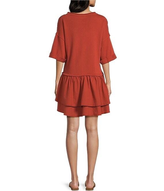 C&V Chelsea & Violet Media Mixed Peplum Dress Product Image