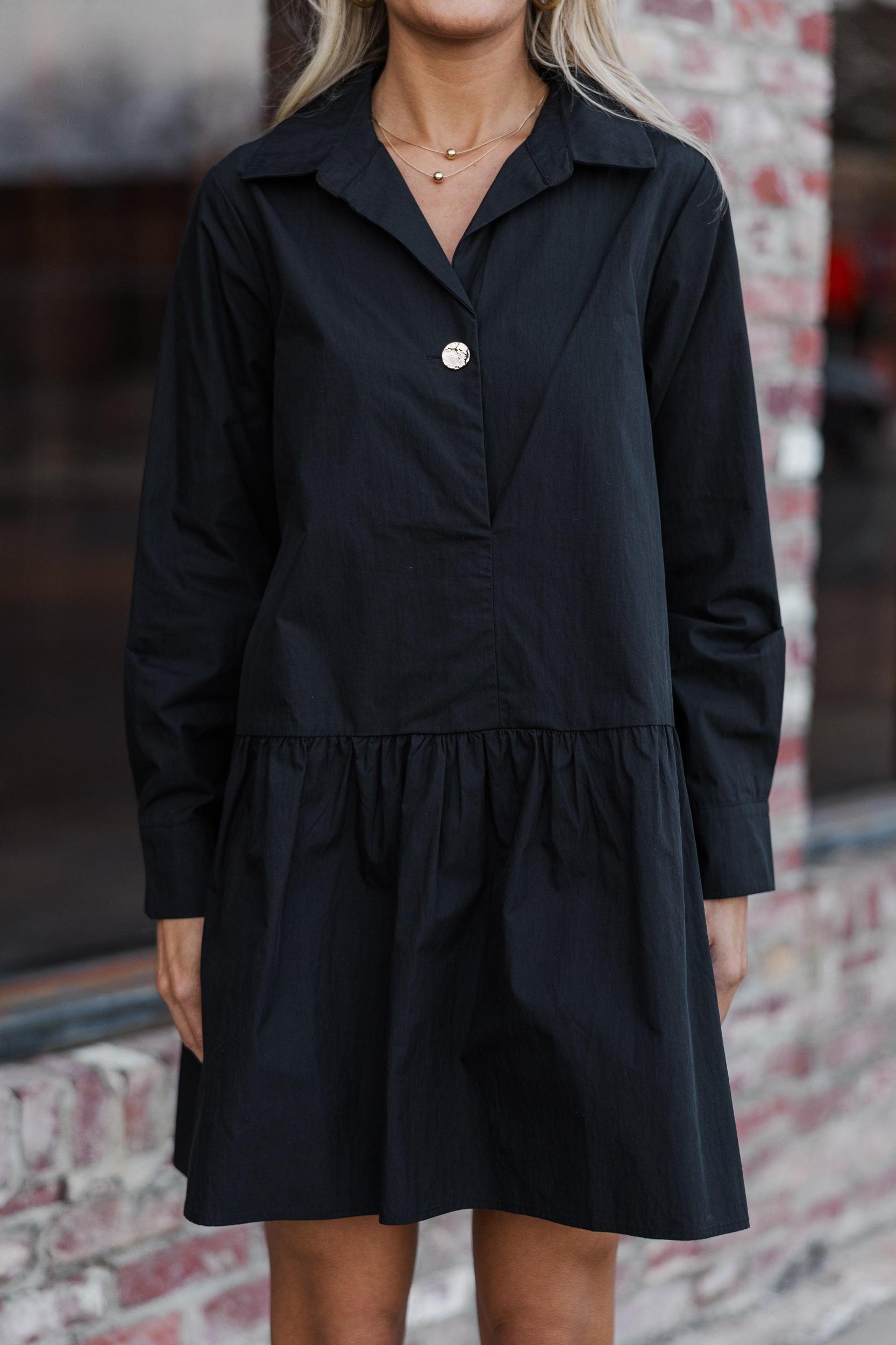 Magic Moment Black Drop Waist Dress Female Product Image