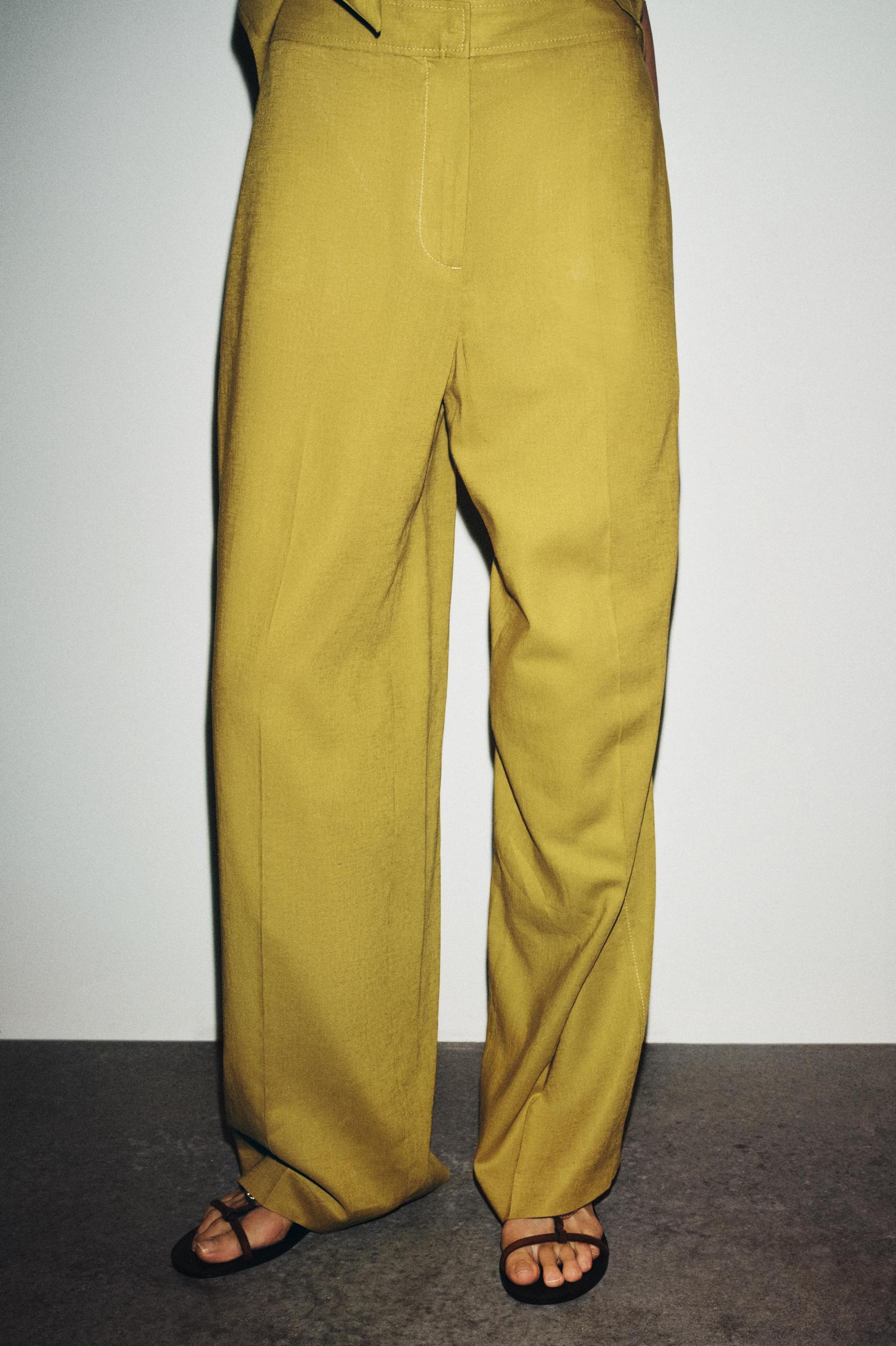 STRAIGHT LEG LINEN PANTS Product Image