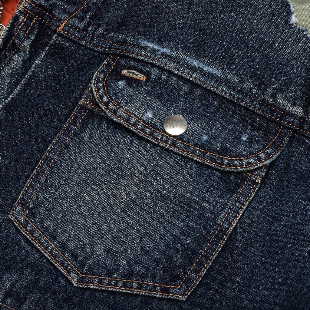 Flight Jacket Layered Denim - Indigo Male Product Image
