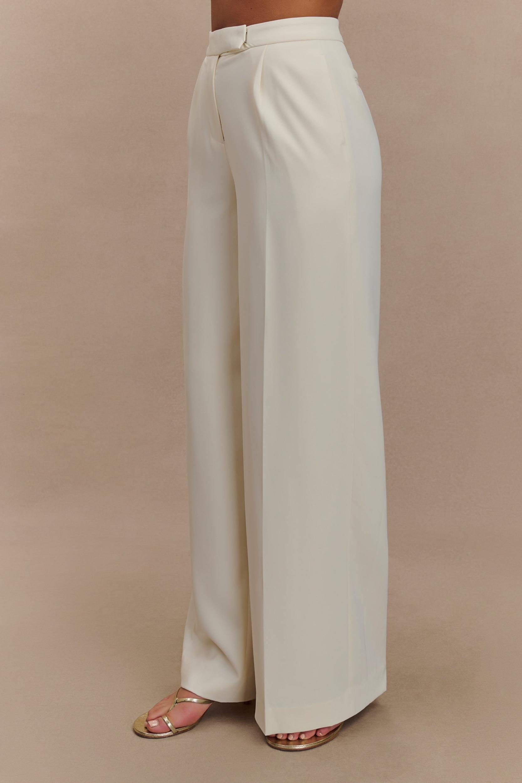 Faith Suiting Wide Leg Pant - Ivory Product Image