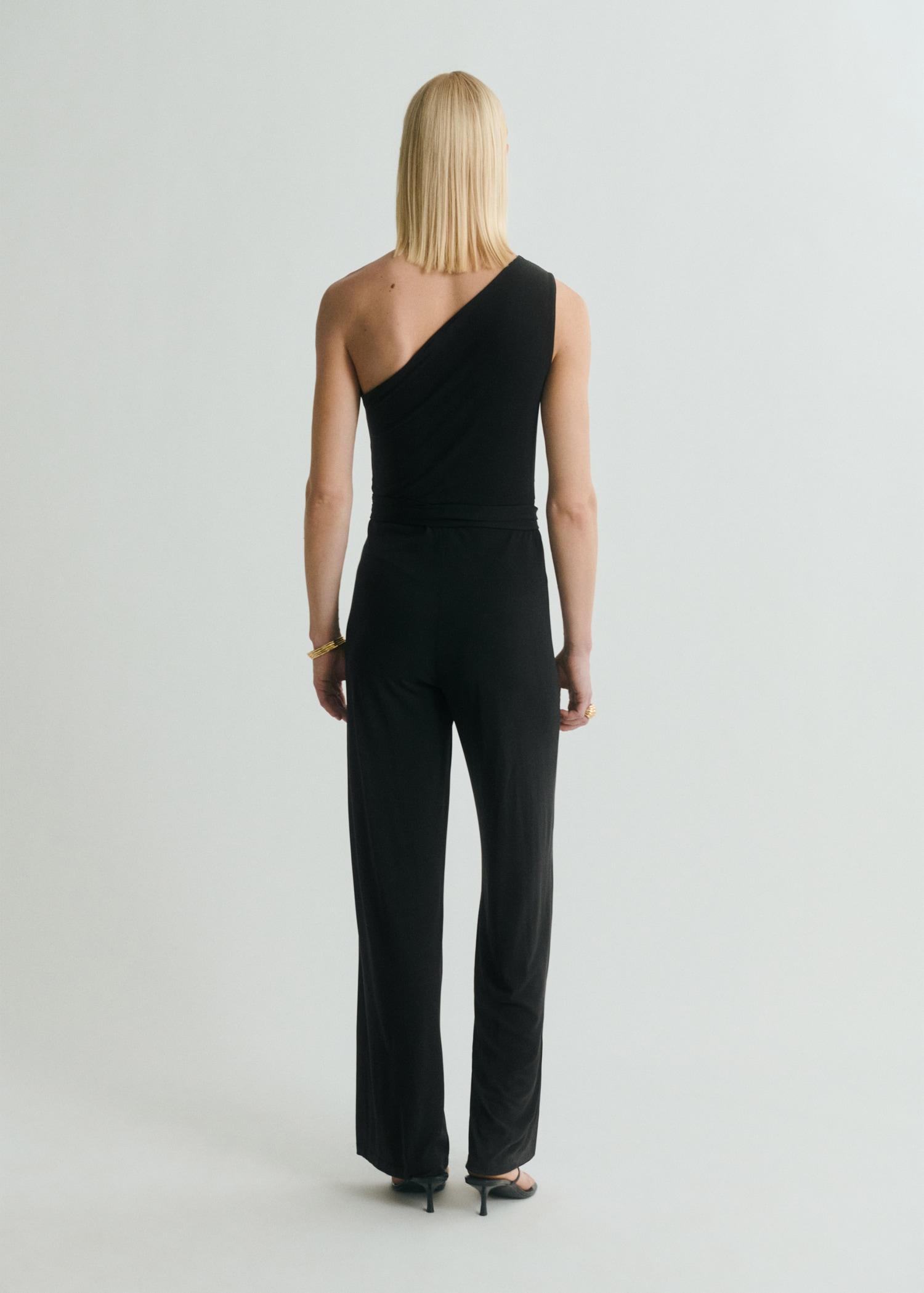 Asymmetric belt jumpsuit - Women | MANGO USA Product Image