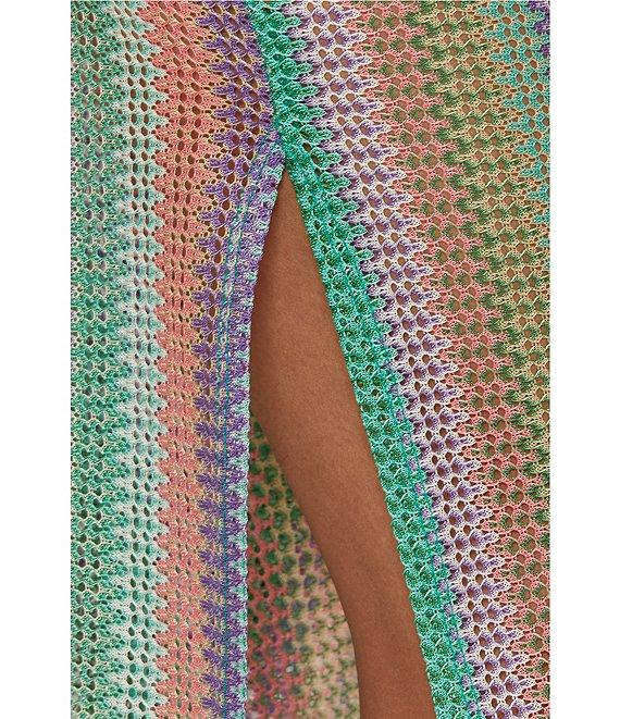 Becca By Rebecca Virtue Jacquard Crochet Knit Drawstring Waist Wide Leg Pull-On Swim Cover-Up Pants Product Image