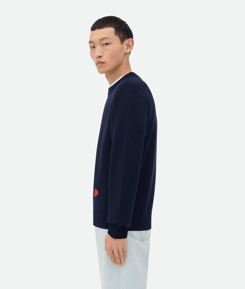 Men's Wool And Viscose Jumper in Navy Product Image
