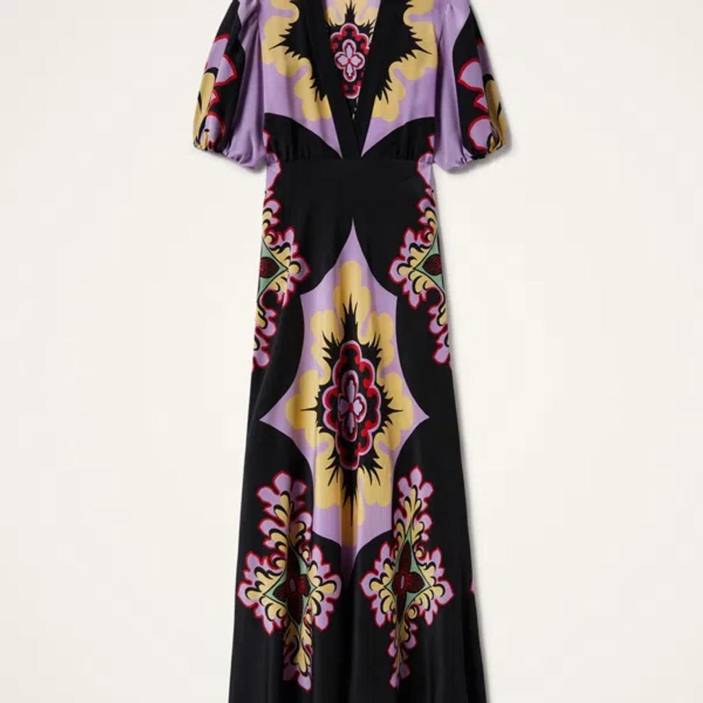 LA DOUBLEJ Marlene Silk Crepe De Chine Maxi Dress In Multi Product Image