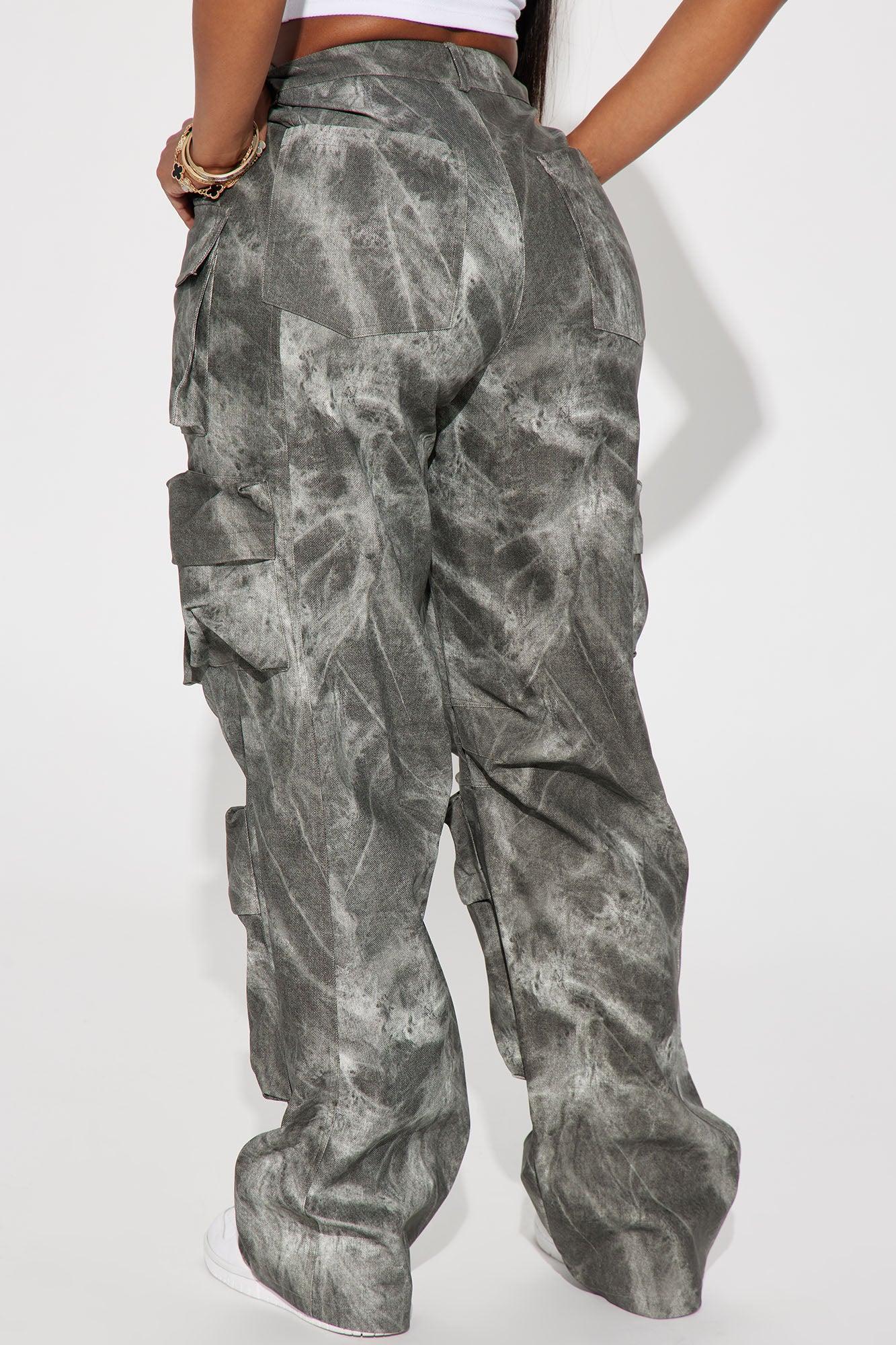 Harvey Washed Faux Leather Cargo Pant - Charcoal Product Image