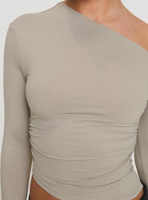 Unplugged Long Sleeve Top Grey Product Image