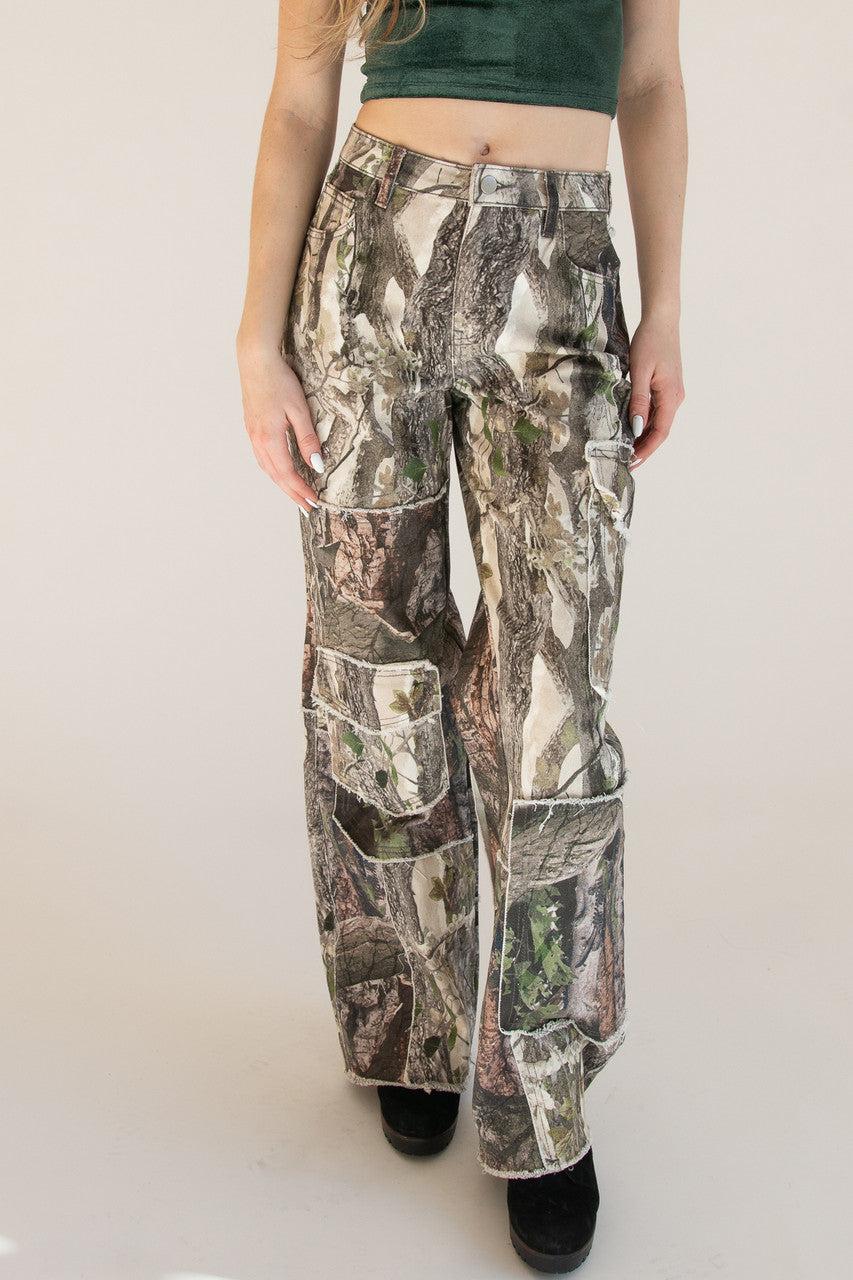 Patchwork Woodland Camo Jeans Product Image