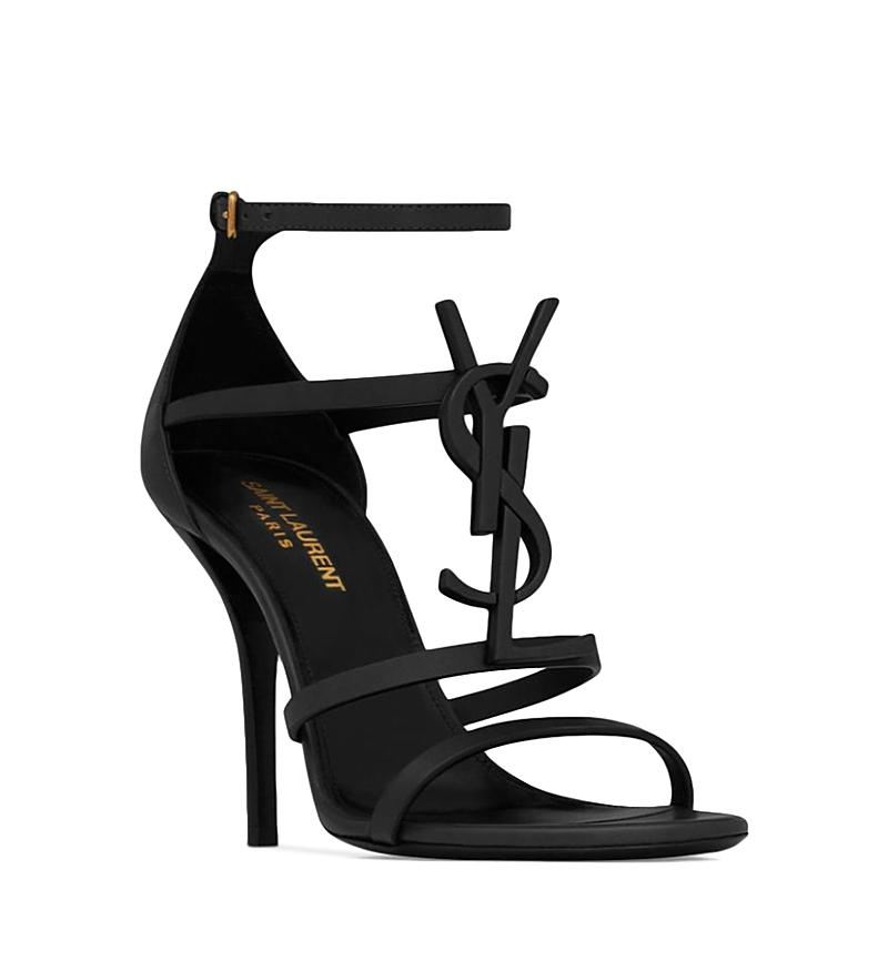 Womens Cassandra Sandals In Patent Leather With Gold-tone Monogram Product Image