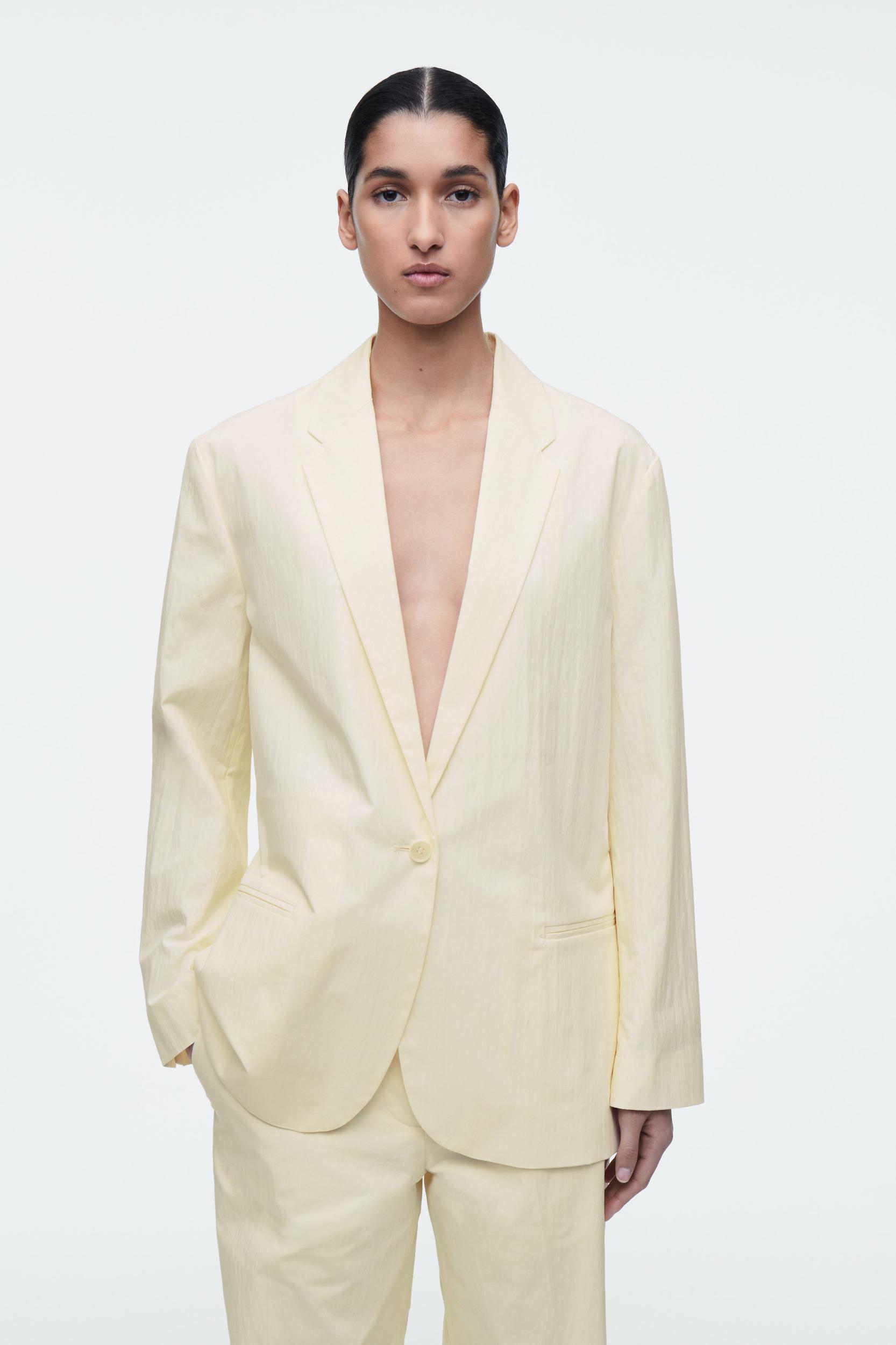 TIE-WAIST COTTON BLAZER Product Image