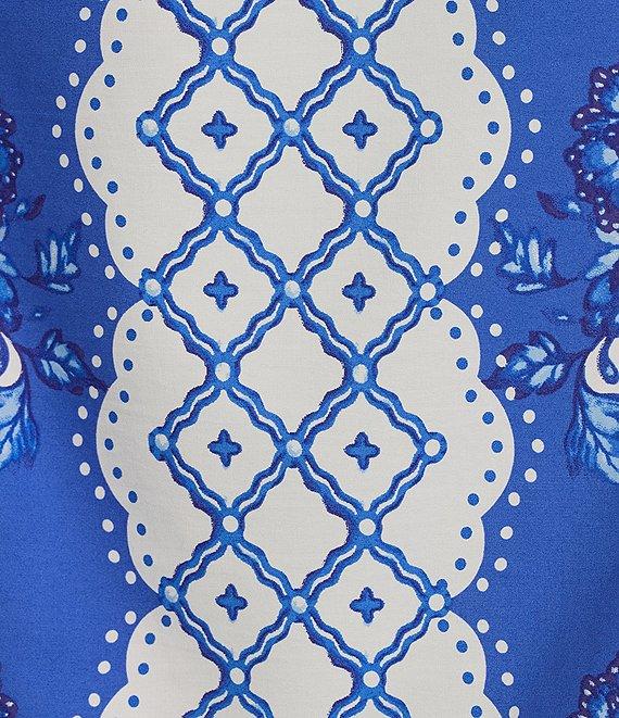 Gibson & Latimer Woven Floral Print Crew Neck Sleeveless Cropped Coordinating Top Product Image