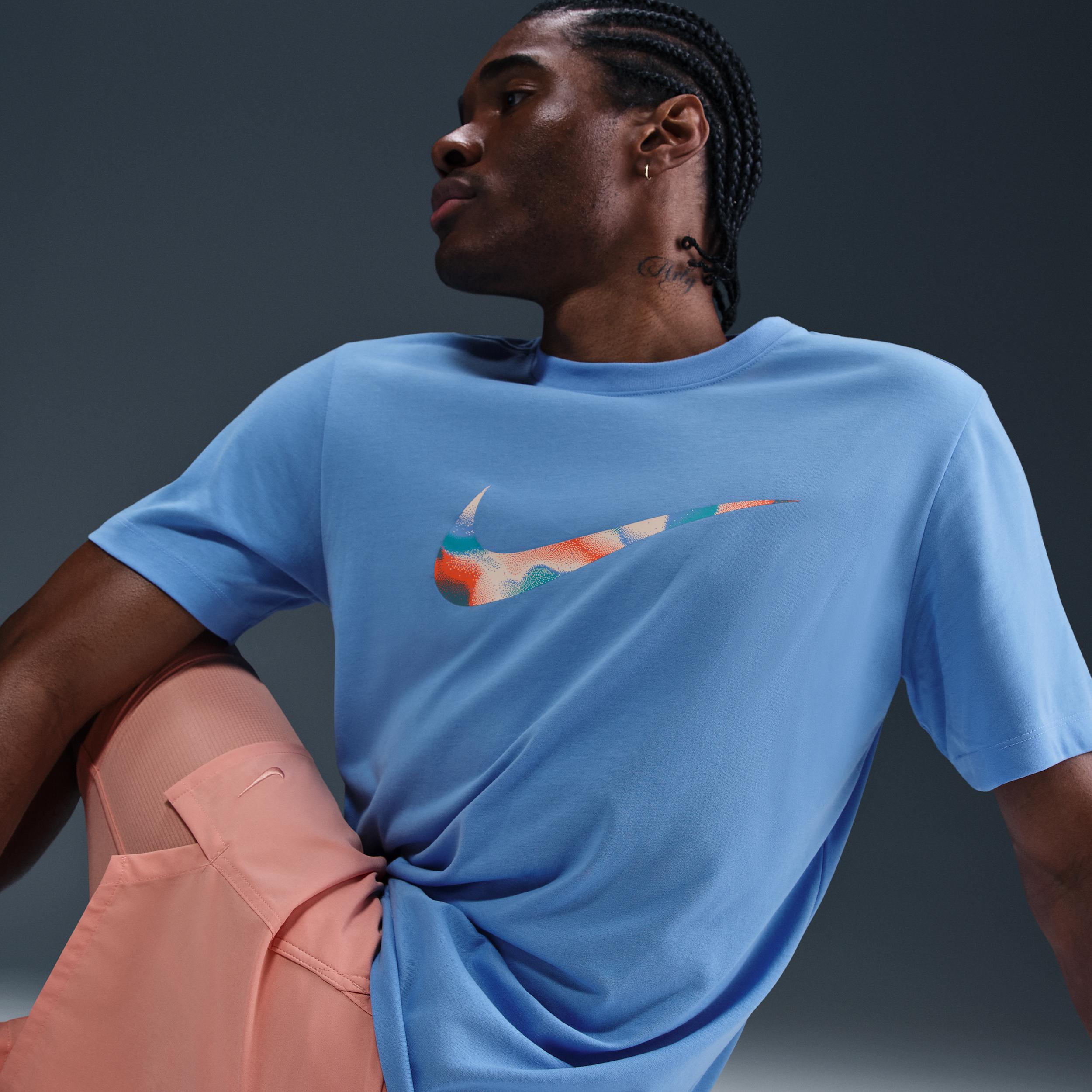 Nike Mens Nike Dri-Fit Lava Swoosh T-Shirt - Mens University Blue/Multi Product Image