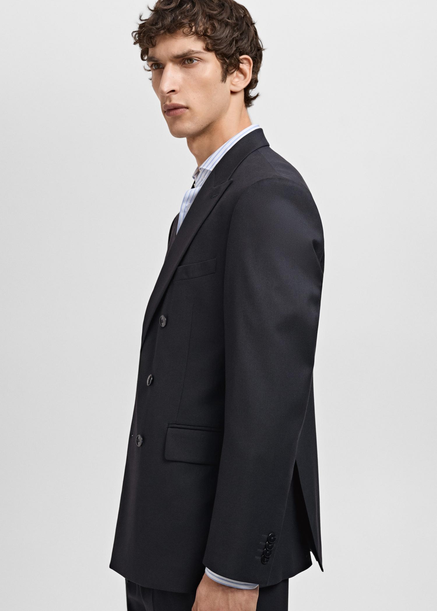 Monaco double-breasted slim-fit suit blazer - Men | MANGO USA Product Image