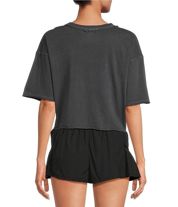 Free People FP Movement Crew Neck Short Sleeve Inspire Oversized Boxy Cropped Shirt Product Image