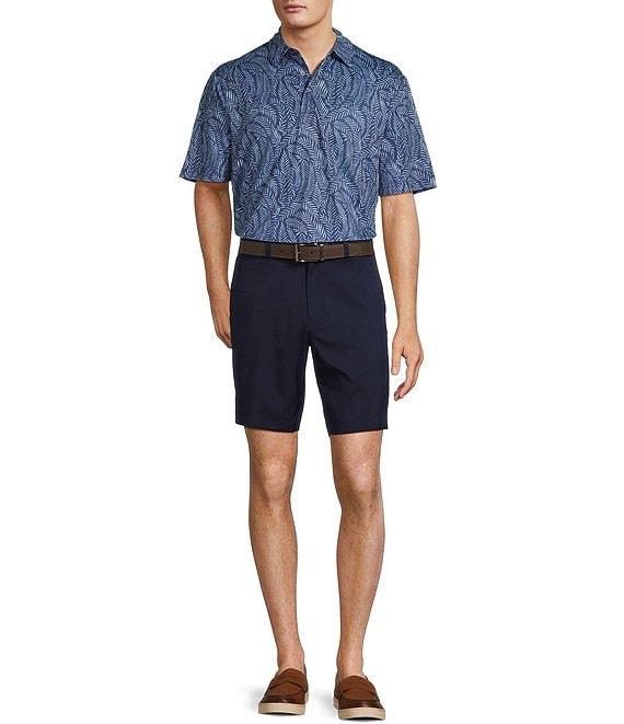 Roundtree & Yorke Performance Short Sleeve Mini Palm Leaf Print Polo Shirt Product Image