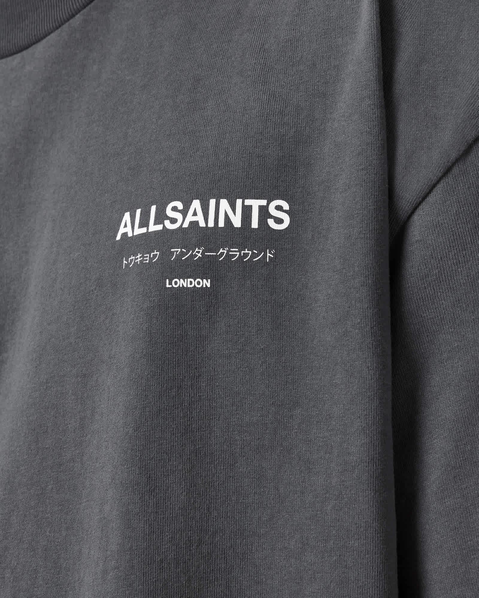 Underground Oversized Crew Neck T-Shirt DARK STEEL BLUE | ALLSAINTS US Product Image
