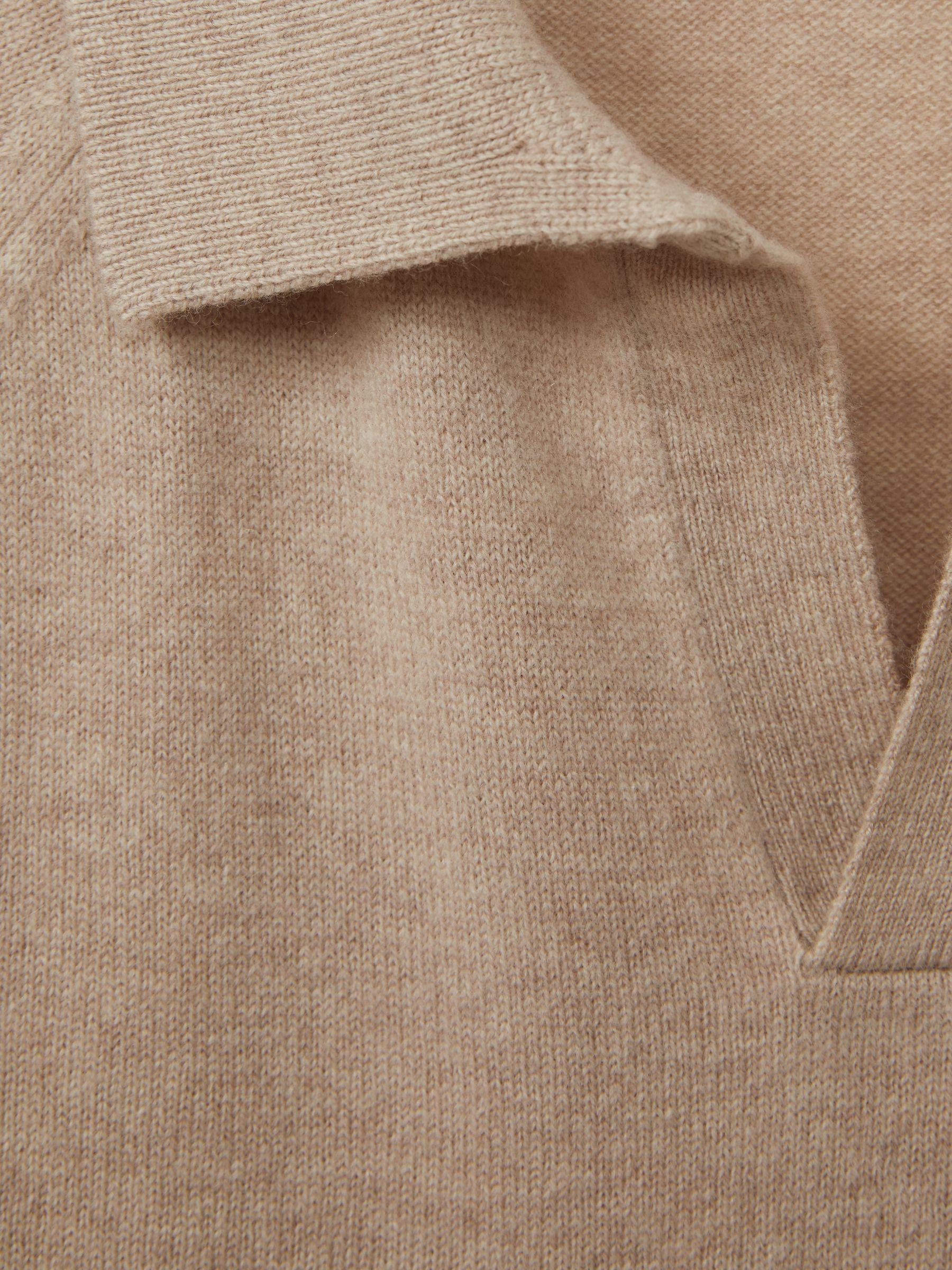 Wool-Cashmere Open-Collar Polo Shirt in Oatmeal Product Image