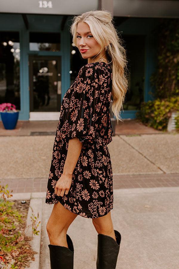 Paris Nights Floral Velvet Mini Dress Product Image