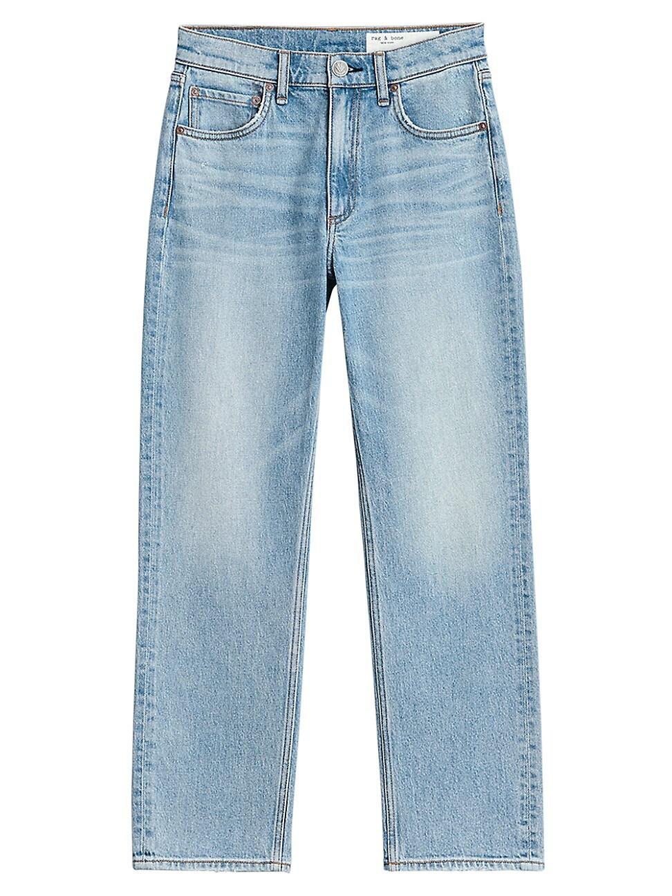 Womens Harlow Straight Mid-Rise Cropped Jeans Product Image