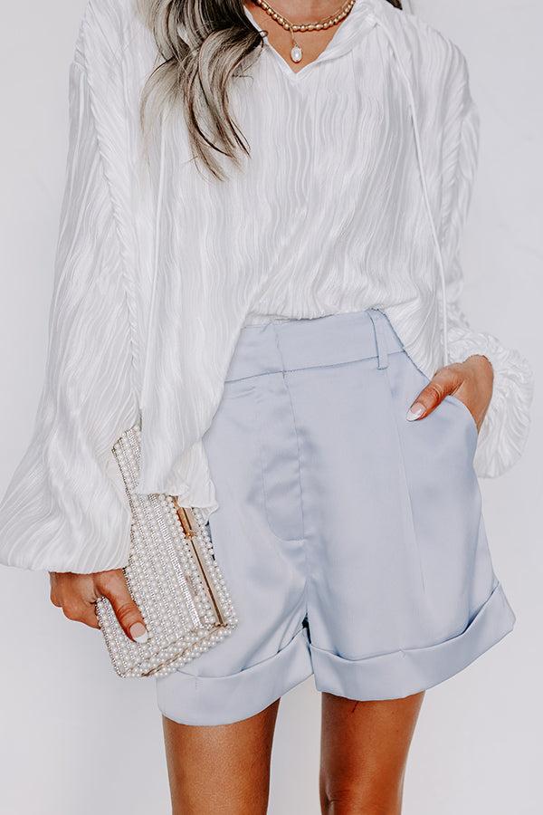 Never Outdone High Waist Shorts in Light Airy Blue Product Image