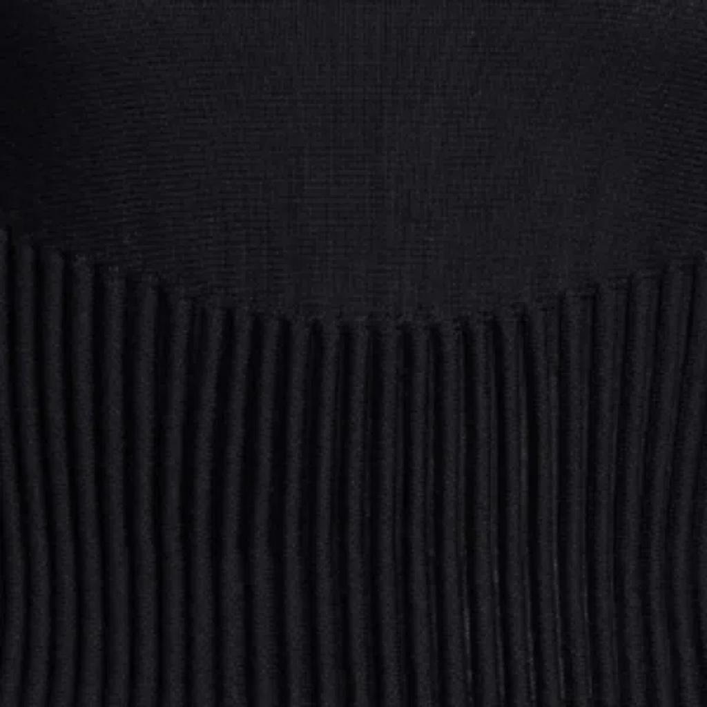 ALAÏA Womens Noir Alaia Crinoline Ribbed Wool-blend Mini Dress In Black Product Image