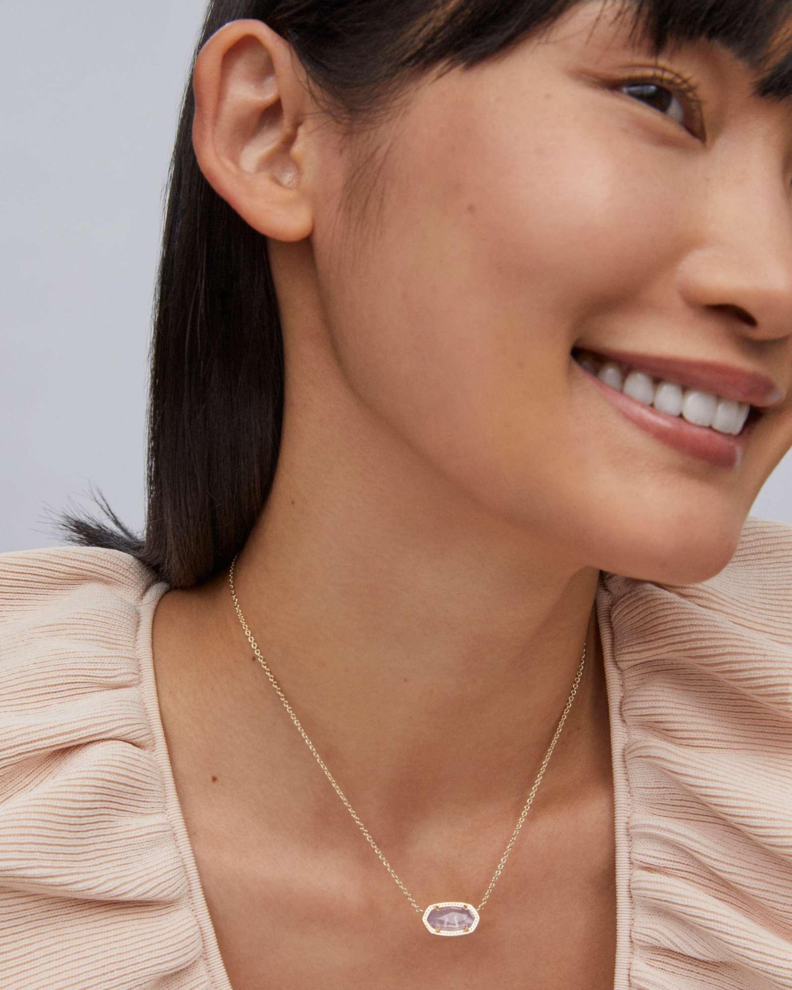 Kendra Scott Elisa Silver Pendant Necklace in Ivory Mother-of-Pearl | Mother Of Pearl/Metal Rhodium Product Image