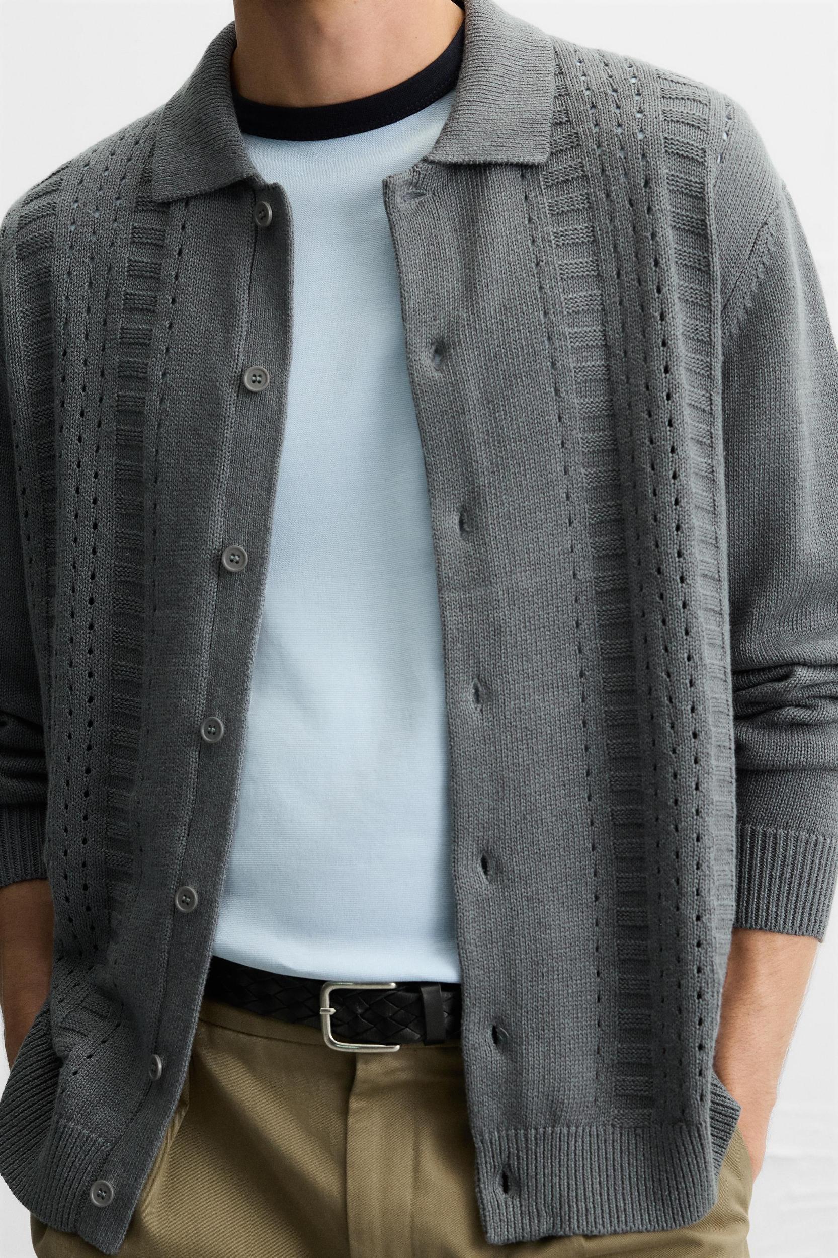 OPENWORK TEXTURED CARDIGAN Product Image